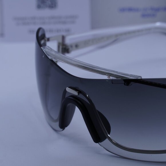 Off-White OERI103 BIG WHARF 7207 Shield Sunglasses – Silver/Grey main image 6